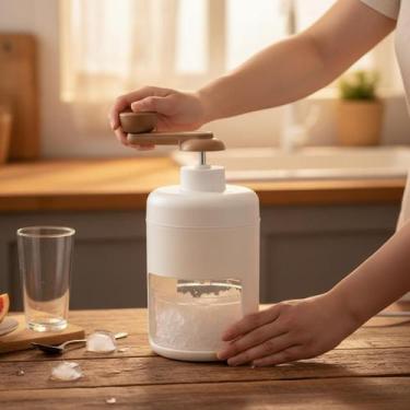 Imagem de Triturador de Gelo Manual com Manivela Multiuso para Drinks Bar Cozinh