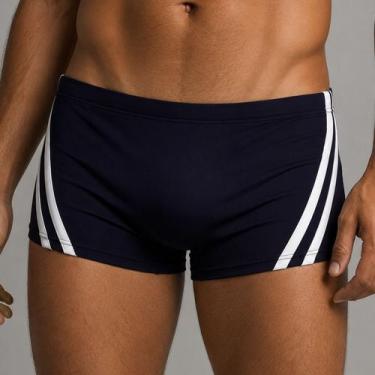 Imagem de Sunga adulto boxer com galão diagonal Cor:Azul MarinhoTamanho:GG - Águ