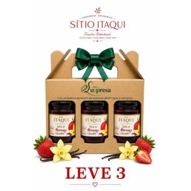 Imagem de Geleia Morango com Baunilha Artesanal 270g Sitio Itaqui - kit 3Un - RO