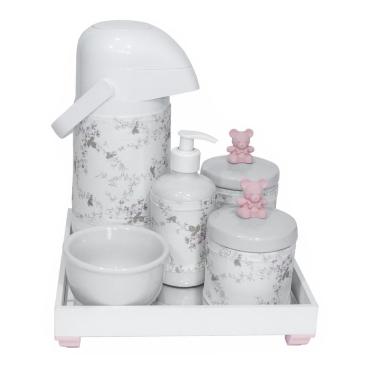 Imagem de Kit Higiene Completo Pote Gel Térmica Ursinha Capa Rosa Bebê