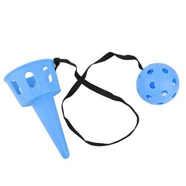 Imagem de Cesta de lançador Pop and Catch, copo e bola, plástico leve durável para gramado de quintal (azul)