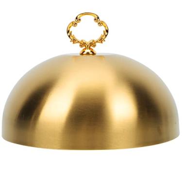 Imagem de DOITOOL Tampa de cúpula de alimentos de aço inoxidável para derretimento de queijo, tampa de cúpula de bifes, manteiga de bolo, cobertura de sobremesa, cobertura para cozimento a vapor, prato para servir pratos de comida para hambúrgueres sanduíches