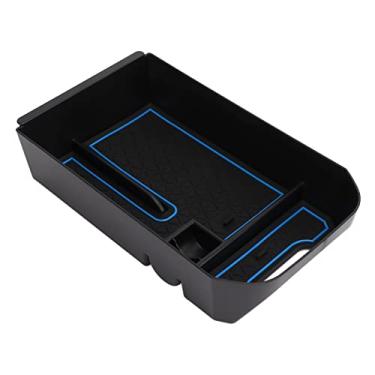 Imagem de Caixa de armazenamento de apoio de braço, organizador de console central elegante versátil fácil de instalar para atualização de veículos(azul)