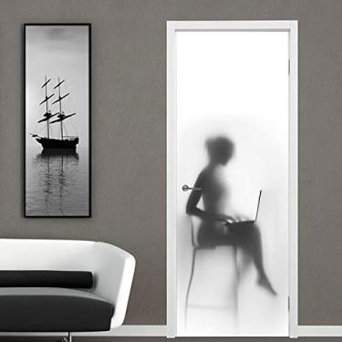 Imagem de LeMall Papel de Parede Silhueta Humana Decoração de Casa para Quarto, Sala de Estar, Corredor, Porta Decoração Tamanho 70 x 180 cm m1843 cm