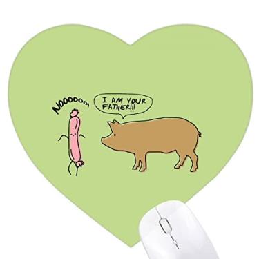 Imagem de Mousepad de coração Art Deco com presunto de porco, tapete de borracha para escritório