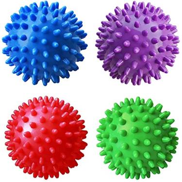 Imagem de Massageador profissional para pés com bolas de massagem para pés e pés, rolo pontiagudo, ponto de gatilho para tecidos profundos, fascite plantar, reflexologia, terapia de estresse, liberação miofascial (4 cores)