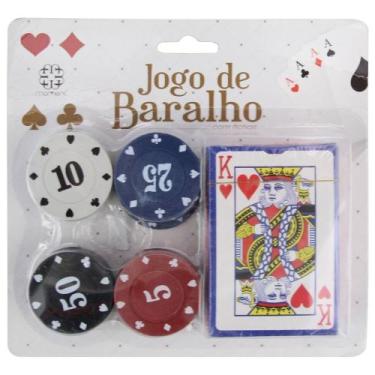 Imagem de Kit Poker - 54 Cartas / 24 Fichas - Cb1575 - Moment
