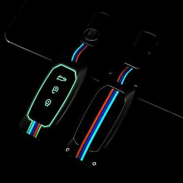 Imagem de Hacreyatu Chaveiro protetor de 3 botões de liga de zinco inteligente para EV Território (cor da arma)