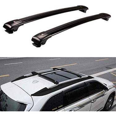 Imagem de UDP-Auto 2 peças barras transversais barras transversais de teto trilho lateral rack de bagagem, kits de transporte de carga adequados para to-yo-ta Highlander Kluger 2014-2019 - preto