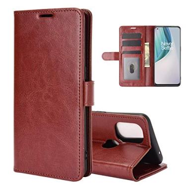 Imagem de YUNCHAO Caixa de telefone Para oneplus nord n10 5g r64 textura única estojo protetor de flip horizontal com suporte e carteira e carteira capa para celular