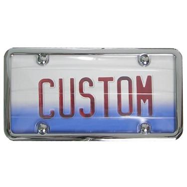 Imagem de Custom Accessories 90071 Protetor de placa de licença cromado com armação de metal