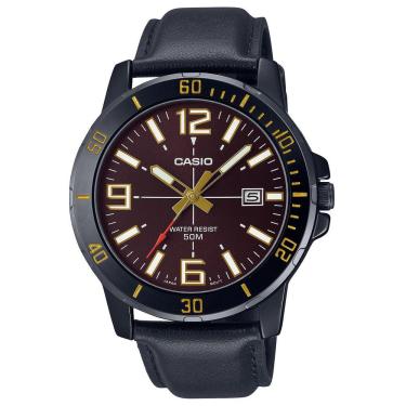 Imagem de Relógio Casio Masculino Couro Mtp-Vd01bl-5Bvudf