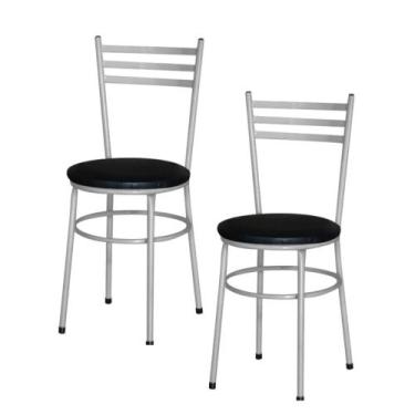 Imagem de Jogo 2 Cadeiras Para Cozinha Epoxi Cinza - Lamar Design