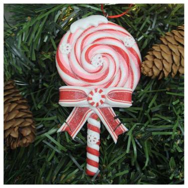 Imagem de Kit 8 Enfeite Pendente Para Árvore De Natal Doce Pirulito 13cm