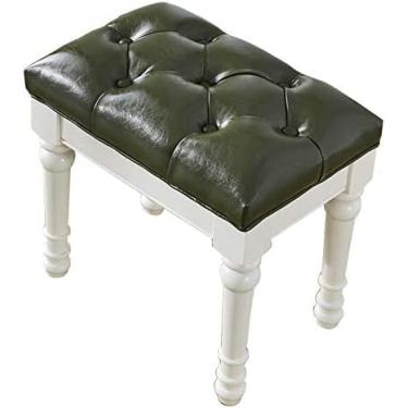 Imagem de KRASS Banquinho de vaidade para quarto, banco de vaidade, cadeira de maquiagem, móveis de quarto de banheiro, capacidade 200kg, montagem fácil, bege + verde, Collector88