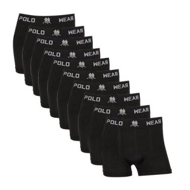 Imagem de Kit 10 Cuecas Boxer Microfibra Polo Wear Preta - Polowear