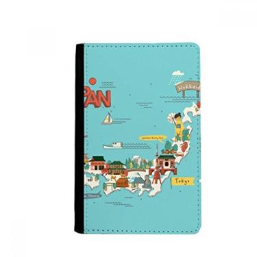 Imagem de Porta-passaporte tradicional japonês Landshape mapa porta-passaporte Notecase Burse capa carteira porta-cartão, Multicolor