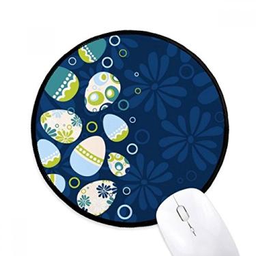 Imagem de DIYthinker Festival de religião de Páscoa Ovo Stripe Circle Mouse Pad Desktop Office Tapete redondo para computador