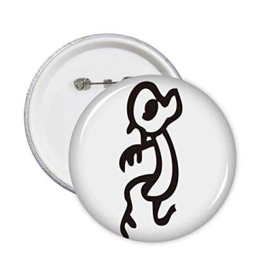 Imagem de Bones Inscriptions Broche de macaco do zodíaco chinês Emblema de botão Decoração 5 peças