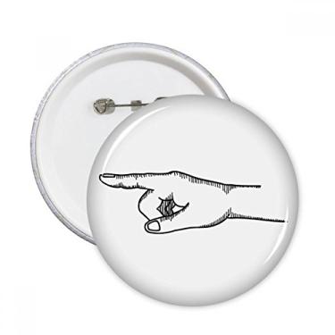 Imagem de Desenho de linha padrão de gesto esquerdo pinos redondos crachá botão decoração acessório 5 peças