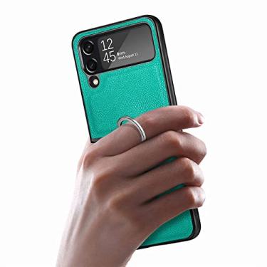 Imagem de Capa antiderrapante para anel de dedo fosco para Samsung Galaxy Z Flip 4 5G Flip4 Flip3 Flip 3 Zflip4 Capa antiderrapante para celular, verde, para Samsung Z Flip 3