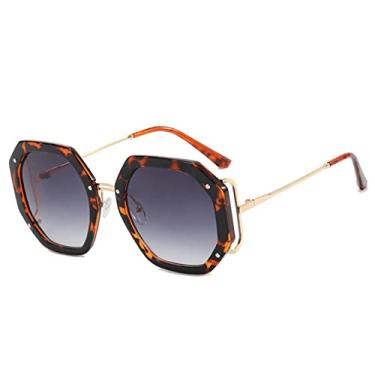 Imagem de Óculos de Sol Quadrados Grandes para Mulheres Óculos de Sol Polígono para Senhoras Óculos de Luz Anti Azul, 2, Com uma Bolsa