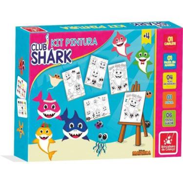 Imagem de Kit Pintura Club Shark Com Cavalete Brincadeira De Crianca