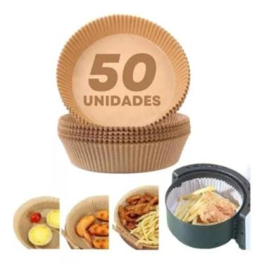 Imagem de Kenond Folha de Papel Antiaderente para Air Fryer, 50 Unidades, 20x20 cm, Resistente a Gordura e Água, Ideal para Fritadeira a Ar