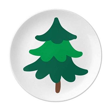 Imagem de Prato decorativo verde de pinheiro dégradé de porcelana salver louça de jantar