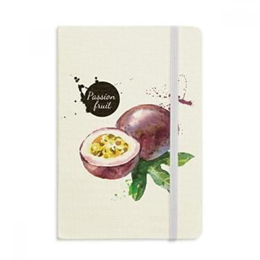 Imagem de Caderno de anotações Passion Fruit Tasty Healthy Watercolor oficial de tecido rígido diário clássico