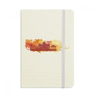 Imagem de Roma Itália Caderno de aquarela amarelo oficial de tecido capa dura diário clássico