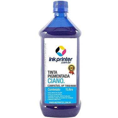 Imagem de Tinta Pigmentada Inkprinter Ciano para Impressora Hp Série 7000, 8000 (1 litro)