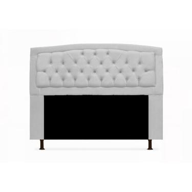 Imagem de Cabeceira Geovana Para Cama Box Queen 160 cm Suede Branco - LM DECOR