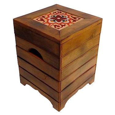 Imagem de Banco Madeira Volpi Baú Com Ladrilho Hidráulico (A5)