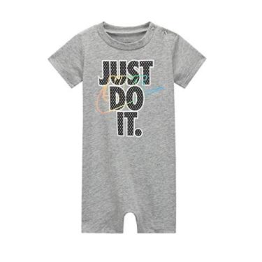 Imagem de Macaquinho infantil Nike Dri-FIT com logotipo raglan, Dark Grey Heather(56g482-042), 0-3 Months
