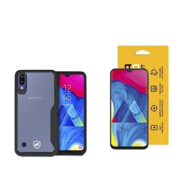 Imagem de Kit Capa Case Capinha Atomic Preta E Película Vidro Dupla Para Samsung Galaxy M20 - Gshield