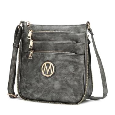 Imagem de Bolsa tiracolo MKF para mulheres – Bolsa mensageiro expansível em couro PU – Alça de ombro de designer, Estanho Luciana, Small