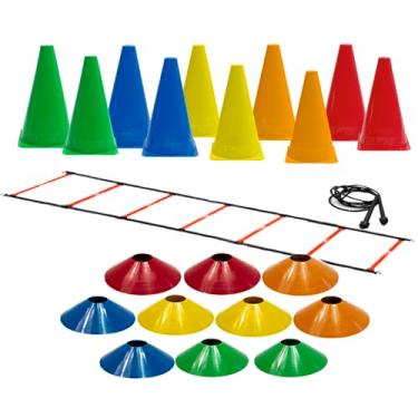 Imagem de 10 Cones + 1 Corda +10 Pratos + 1 Escada - Treino Funcional