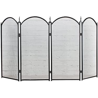 Imagem de Protetor Contra Fagulhas Decorativo E Moderno Preto Para Lareira Interna A Lenha, Acessório Para Lareira A Gás De Ferro,Pleasant63