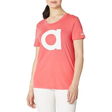 Imagem de Adidas camiseta feminina Essentials Brand, Prism Pink/White, Medium