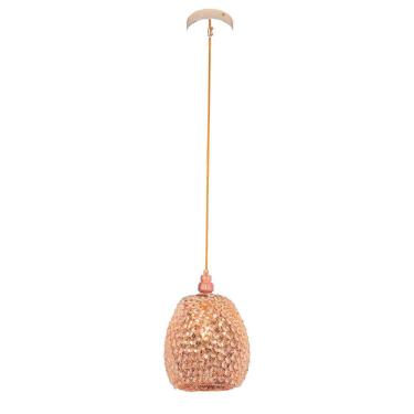 Imagem de Pendente Dourado com Cristais Âmbar 20cm 1E27