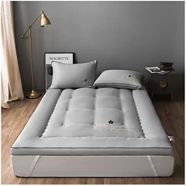Imagem de Colchão De 3 Cm Colchão Futon De Piso Japonês Colchão De Dormir Duplo Individual Respirável Rebote Lento Almofada De Dormir Portátil Dobrável Colchão De Dormitório Estudantil,Cinza,180x200cm,Strik