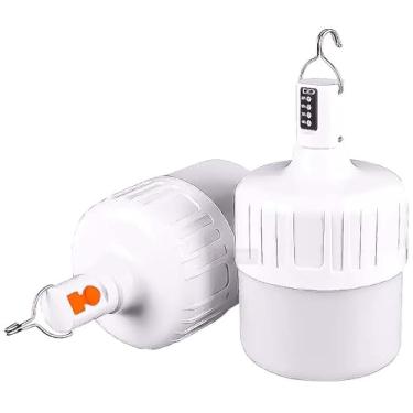 Imagem de Luminária de Emergência Recarregável Com 38w Lampada em Led de à Prova D'água Alta Potência Duração Contínua Até 12h 5 Modos de Iluminação Carregamento USB, Branco Frio 6000K