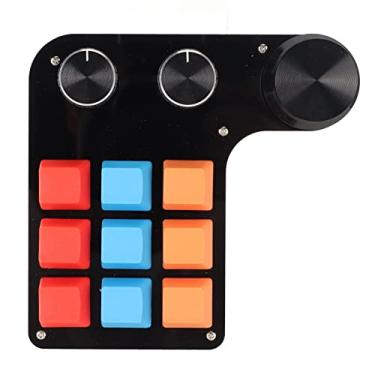 Imagem de Mini Teclado Mecânico Macro, Teclado Mecânico para Jogos Com 9 Teclas e 3 Botões, Teclado Macro Numérico Portátil USB Com Uma Mão para Casa de Escritório