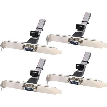 Imagem de ZdyCGTime 2 Portas DB9 RS232Serial Porta suporte para 10 pinos Cabeça Fita Adaptador Conector de Cabeçalho, DB9 Serial Macho para 10P Cabeçalho Painel Montagem Suporte de Porta Serial (12 em 4 peças), 1 Port