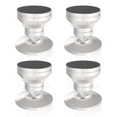 Imagem de Preffair Pés ajustáveis para toca-discos de aço inoxidável, isolamento de vibração, pontas e almofadas para subwoofer, protetor de piso, tapetes de sapatos, amplificador, toca-discos de vinil, base de