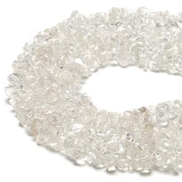 Imagem de PLTbeads 7-8 mm Cristal Claro Natural Quartzo Pedras Preciosas Chips Contas Cristais Cura Pulseiras Cintura Kit Colar Pedra Irregular DIY Artesanato Design Fabricação de Joias