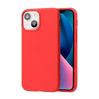 Imagem de technext020 Capa vermelha para iPhone 13 Mini, à prova de choque, ultrafina, de silicone para iPhone 13 Mini, capa de borracha de gel macio de TPU (poliuretano termoplástico) com proteção contra choque para Apple iPhone 13 Mini, vermelha