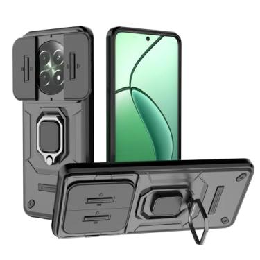 Imagem de Kukoufey Compatível com Realme 12X Bracket Shell, com capa de lente de câmera deslizante compatível com Realme 12 5G, capa preta