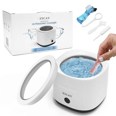 Imagem de ZICAV Limpador de retentor – Limpador ultrassônico de joias – Máquina de limpeza de dentaduras, protetor de boca, alinhador, limpador de cápsulas dentárias – Limpador dental ultrassônico para todos os